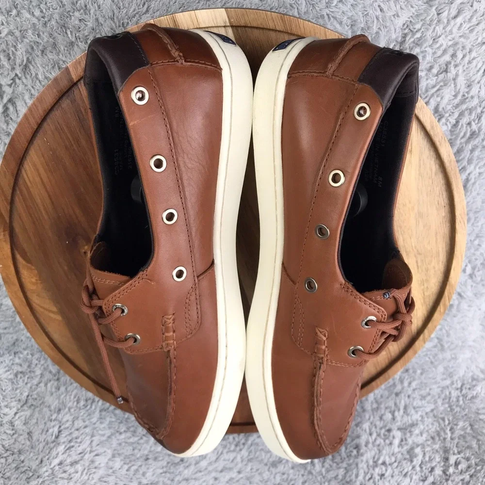 Cole Haan Nantucket Boat Shoes Mens 8M Brown Leather Comfort Slip On Loafers Moc